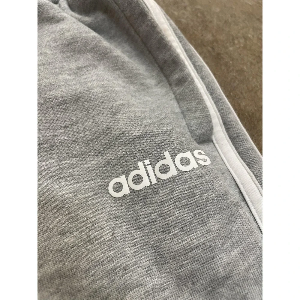 Adidas Sweatpants Youth‎ Small Gray 3-Stripes Jogger Ankle Athletic Gym Play